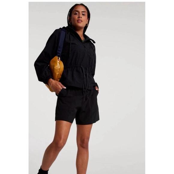 CALIA Windbreaker Womens Size M Black Hooded Anorak Pullover Water Repellent Act - Picture 2 of 9